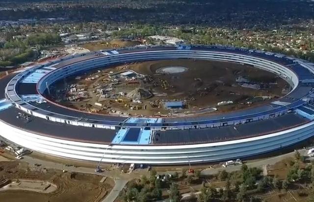 無(wú)人機(jī)帶你俯瞰蘋果新總部  明年投入使用